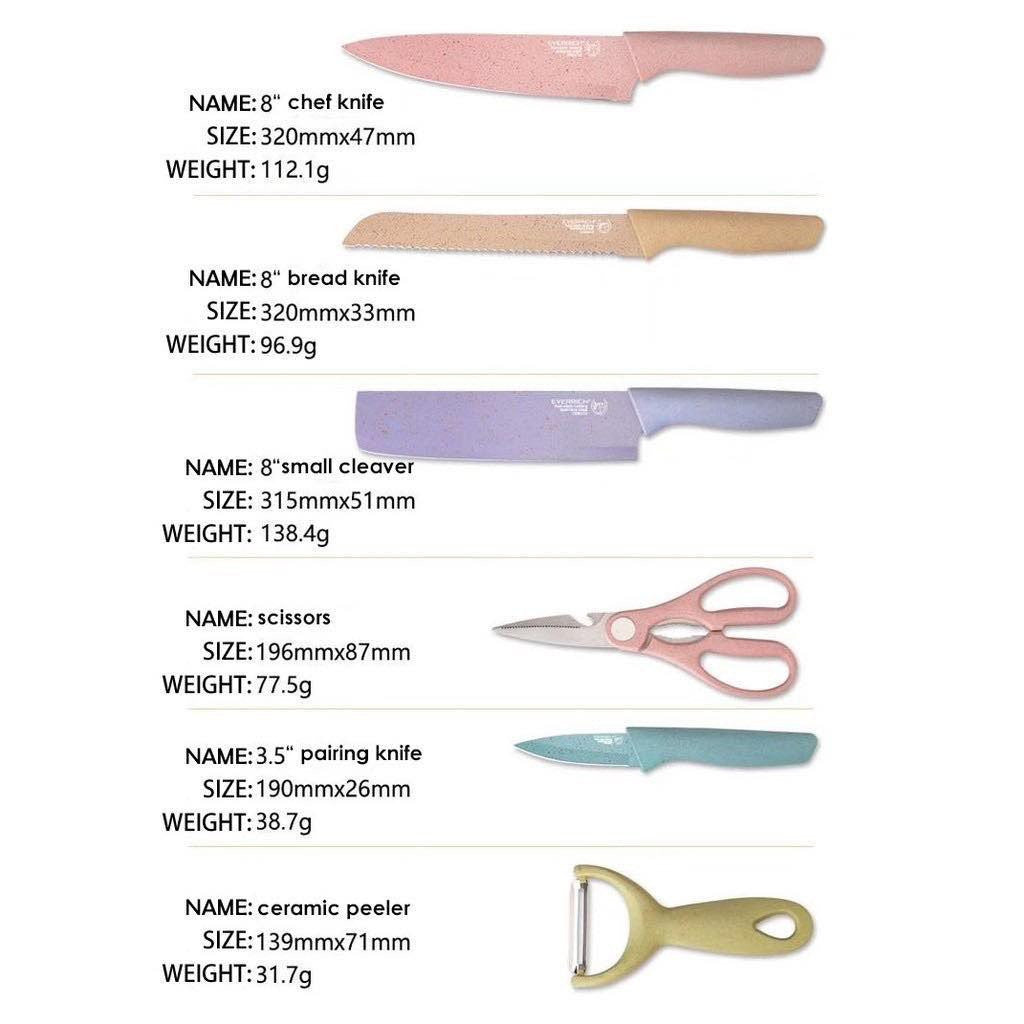 SET Cuchillos de Colores X6