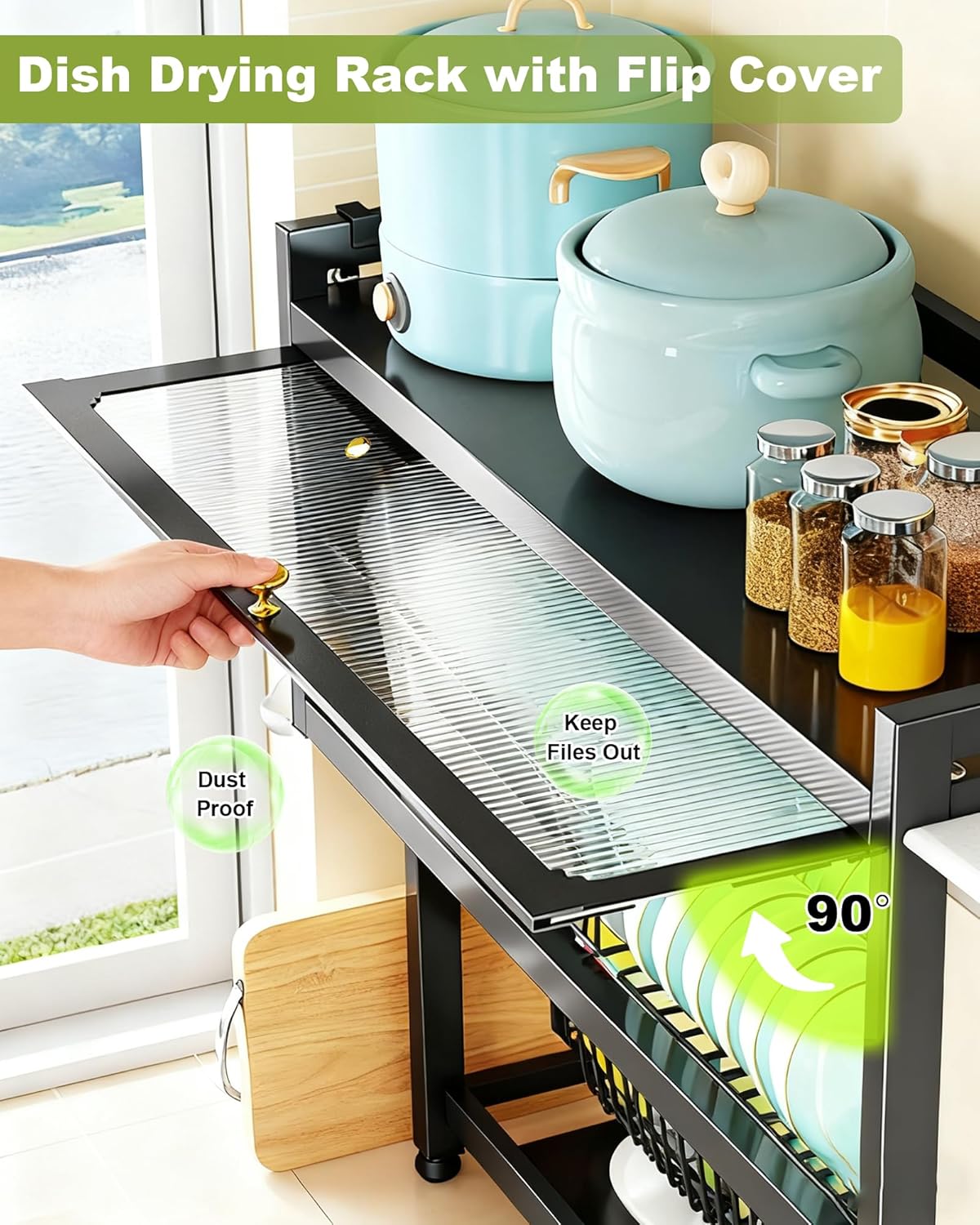 Organizador de cocina sobre lavaplatos