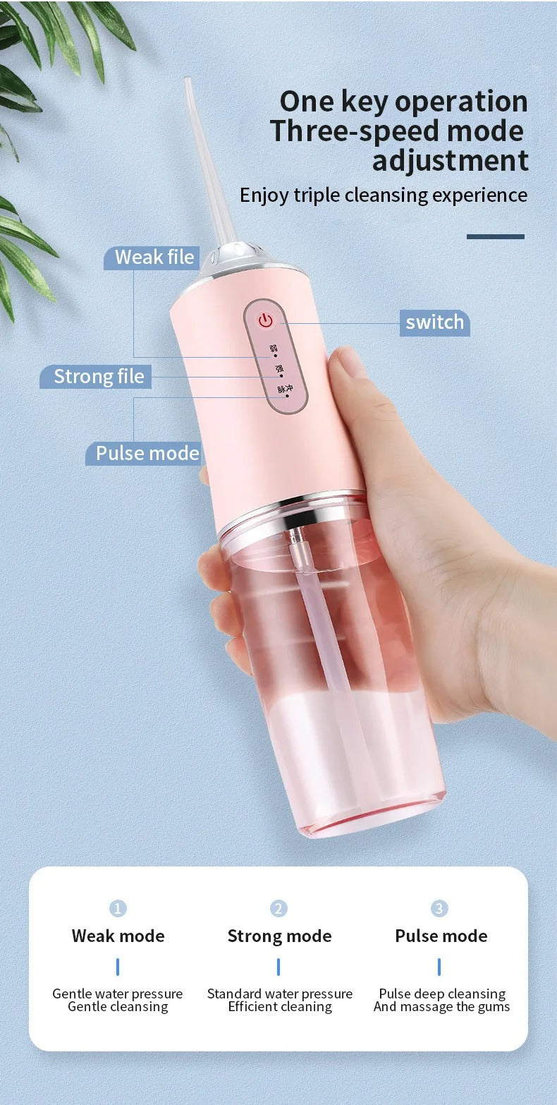 🦷 Irrigador Oral Portátil Recargable – Limpieza Profunda y Encías Saludables