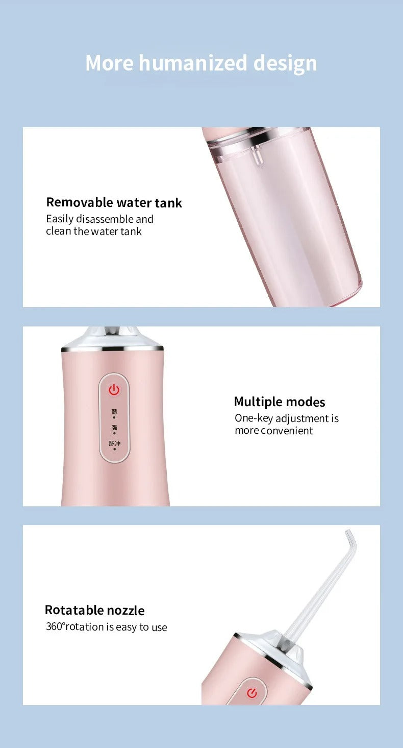🦷 Irrigador Oral Portátil Recargable – Limpieza Profunda y Encías Saludables